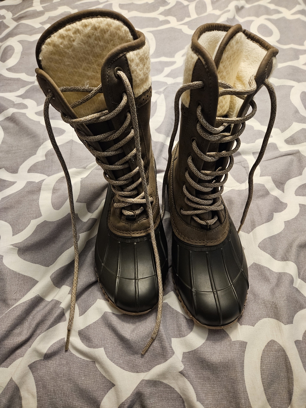 Magellan Outdoors Brown and Black Lace-Up Insulated Duck Boots